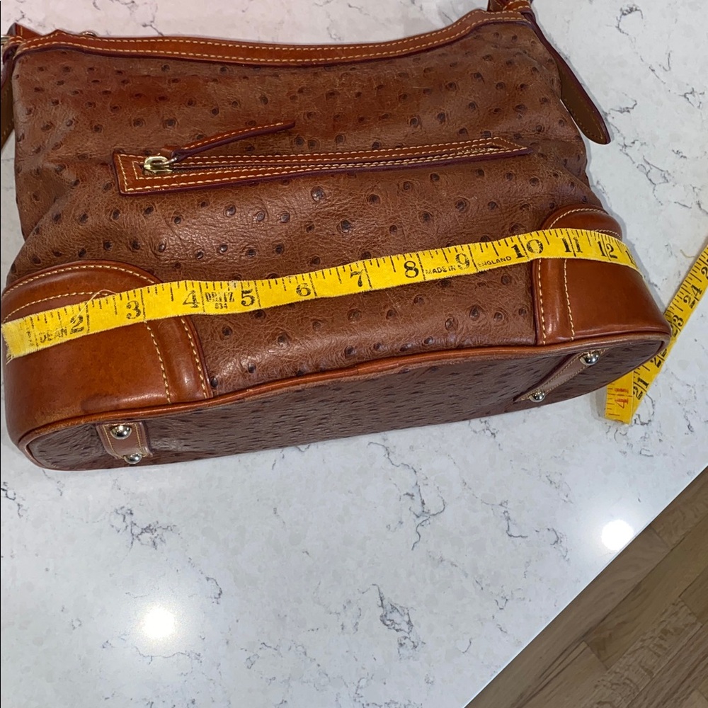 Dooney & Bourke Ostrich-Embossed Tan Shoulder Bag - Picture 13 of 14